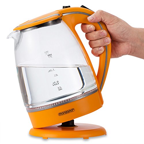 Wasserkocher 1,7 L orange  Teekessel Teekocher 2200 W LED Innenbeleuchtung 360° kabellos - 5