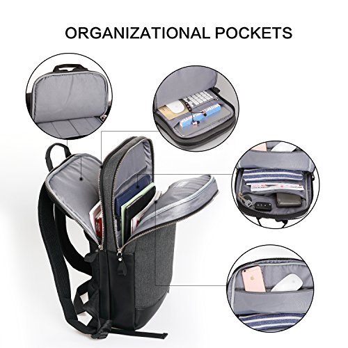 WIWU 15 Zoll für MacBook 15,4″ Damen Herren Rucksack Business Backpack Laptop Tasche Daypack Tagesrucksack zur Arbeit und Uni Slim Eleganter Stil (Grau, 15,4 Zoll) - 4