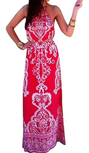 Women Halter Summer Boho Long Maxi Evening Party Beach Dress