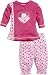Schnizler Baby-Girls 2-Piece Long Sleeve Shirt and Bottoms Hearts Tracksuit, Pink, 3-6 Months (Manufacturer Size:68)
