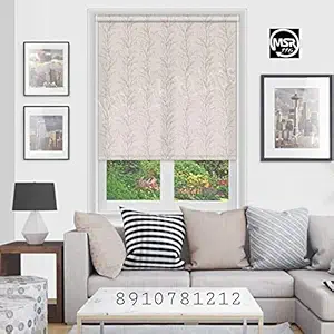 MSR 116 Pattern Printed Blackout Roller Blinds for Home Furnishing(Bedroom,Bathroom,Kitchen,Balcony) Beige (3 ft(W) 3 ft(H))