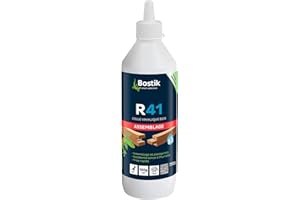 Bostik Colle Vinylique Bois R41 – Colle à Bois Prise Rapide – Colle d'Assemblage et de Placage du Bois – Colle D3 Menuiseries Intérieures et Extérieures Abritées – Blanc – Biberon de 750 g