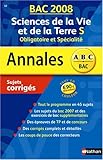 Sciences de la Vie et de la Terre S : Sujets corrigés