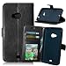Produktbild Nancen Nokia Microsoft Lumia 535 / n535 (5,0 Zoll) Lederhülle Neu Style Acht Farbe Weich PU Flip Case Ledertasche / Schutz Etui, Einfach Vintage Kollektion Karten Slot Foto Wallet Hülle Handy Tasche Zubehör