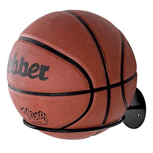 INDIAN DECOR Set of 4 Black Metal Wall-Mounted Sports Ball Holder Display Rack/Basket Ball/Football/Volley Ball Storage (Black) - Image 3