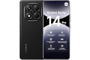 XIAOMI Smartphone Redmi Note 14 Pro 5G, 8+256GB, fotocamera AI da 200MP, IP68, ricarica turbo da 45W con batteria da 5110mAh, funzionalità AI (caricabatterie non incluso), Nero