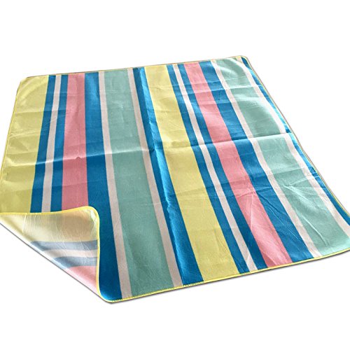 JEMIDI Picknickdecke XXL 180cm x 180cm mit Streifen Schwimmbaddecke Campingdecke Decke Picknick - 2