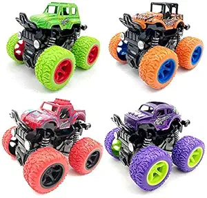 Techhark Unbreakable Pack of 4pcs Automobile Toys Set with Flexible Trolly with Non-Toxic ABS Plastic