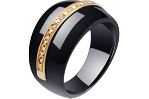 PAURO Bague de Fiançailles Bague Classique Femme Céramique