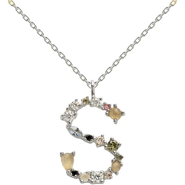 P D PAOLA Collar CO02-113-U Plateado, Letra R