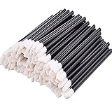 eBoot 100 Pieces Disposable Lip Brushes Lipstick Gloss Wands Applicator Makeup Tool Kits, Black