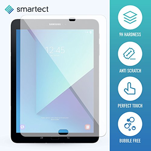 smartect® Panzerglas Displayschutzfolie für Samsung Galaxy Tab S3 9.7 (T820) aus gehärtetem Tempered Glass • Gorilla Glass mit Härtegrad 9h • 0,33mm Ultra-Dünn • Abgerundete Kanten (2.5D) • Anti Fingerabdruck