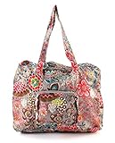  Oilily Painted Flowers Folding shopper Stone OCB0117-9000, Damen Shopper, grau (Stone 9000) unfolded 41 x 18 x 31 folded 16 x 4 x 14 (BxHxT)
