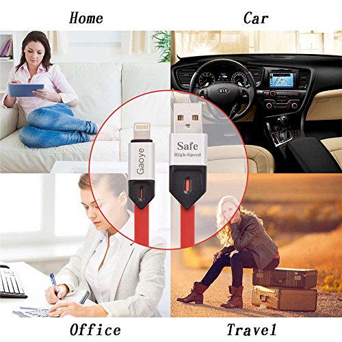 Lightning Kabel, Gaoye 6.6ft USB Ladekabel High-Speed Datenkabel für iPhone 7 7 Plus SE 6s 6 Plus 6 5S 5C 5, iPad Air 2, Mini 3, iPod 5, iPod Nano 7 (2-Pack / 2m) (Lightning Kabel) - 6