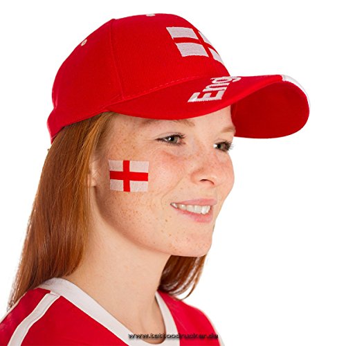 10 x England Tattoo Fahnen Fan Set – EM Fanartikel 2016 – England Flag (10)