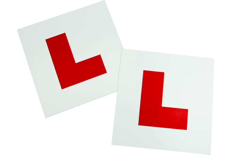 Sakura Magnetic Learners 'L' Plates - One Pair - Fit All Vehicles - Comply with UK Law