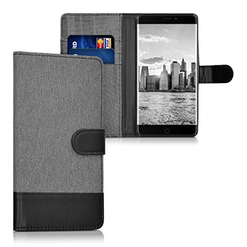 kwmobile Funda para Elephone P9000 - Carcasa de Tela y Cuero sint tico - con Tapa y Tarjetero Gris Negro reviews kwmobile Funda para Elephone P9000 - Carcasa de Tela y Cuero sint tico - con Tapa y Tarjetero Gris Negro