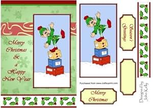 Merry Christmas Elf (grün) - A5 von John Kelly: Amazon.de: Küche & Haushalt