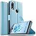 Produktbild KuGi Wiko View 2 pro Hülle, Wiko View 2 pro Wallet Case, Brieftasche Case Hülle PU Kunstleder Flip Case mit Standfunktion Kartenfächer und Bargeld für Wiko View 2 pro smartphone.Blau