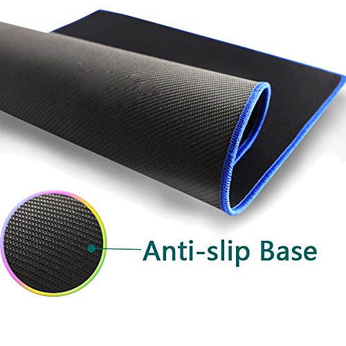 YINGNEW Alfombrilla para Raton Azul Grande con - XXL Size 800x300mm - Super Gruesa 3mm - no de Goma Antideslizante  Negro y Azul 