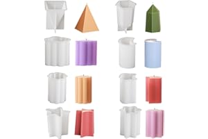 Joytey 8 PCS Candle Moulds Candle Resin Mould Candle Silicone Mould Epoxy Resin Moulds Silicone Casting Mold Moon Star Heart Flower Kitty Moulding Mold for DIY Art Crafts Making Home Decoration