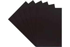 AHANDMAKER 6 Feuilles Feuille de Plastique Noir Feuille de Plastique ABS, Feuille de Plastique Durable avec Film de Protection, pour Projets de Modélisation DIY, Arts et Artisanat (19.9x30.1x0.05cm)