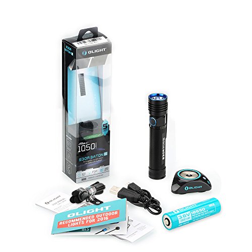 Olight® S30R III Taschenlampe wiederaufladbar – Cree XM-L2 CW LED max. 1050 Lumen mit 1 x speziellem Lithium Ionen 18650 Akku 3500mAh, 1 x USB-Ladekabel , 1 x Magnet Dockingstation und Handschlauf - 7