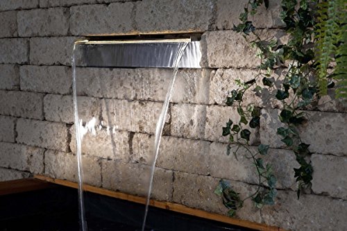 Seliger Wasserfall Aquafall 1500 mm Edelstahl silber Kaskaden Gartenteich 2. Wahl 100 mm Auslauflippe - 4
