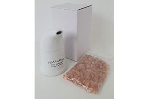 VOICE7 Salt Inhaler Pipe + 100% Pure Himalayan Pink Salt Refill 50 Grams Crystals Pouch - Natural Inhalation Through Ceramic Material