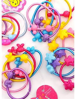 Gzhuang Sweet Mickey Head Activities Fine Hair Rope Jelly Color Candy Hair Circle Children Headdress Baby Hair Ornaments 100PCS , rainbow