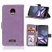 Produktbild Moto Z Hülle, Moto Z Ledertasche, Anlike Motorola Moto Z (5,5 Zoll) Schutzhülle Flip Hülle Wallet Case Tasche Cover Handy Zubehör Lederhülle Handyhülle [Klassische Normallackserie] Bookstyle mit Standfunktion Kredit Kartenfach - Lila