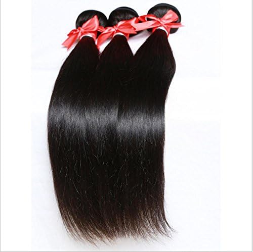 Meydlee Hair Bundles 3 Bundles 100 Human Remy Hair Extensions(100g/Bundle) Natrual Black 8-30 inch Choice , 8 10 12