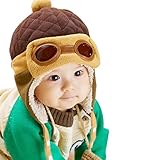 Ukamshop(TM)Boys Winter Warm Cap Hat Beanie Pilot Aviator Crochet Earflap Hats (Coffee)