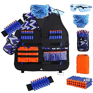 PATPAT Tactical Vest Kit for Kids, Nerf Gun Gear for Boys Girls, Nerf Guns Toys for 6 Years Boys Birthday Christmas Gifts for Kids -Blue