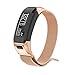 Produktbild Armband für Garmin VIVOsmart HR Uhrenarmband mit Magnetisch Schnalle, MuSheng Luxus Edelstahl Fitness Smartwatch Band Verstellbare Ersatzband (Roségold)