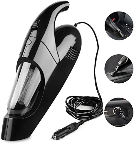 Car Vacuum Cleaner YIPIN Portable Car Hoover Vacuum Cleaner 12V 80W Handheld Auto Car Dustbuster with HEPA Filters 13.2FT(4M) Power Cord 4 Vacuum Mouths and Carry Bag-Black