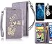 Produktbild Sunroyal Ultra Slim Flip Lederhülle Etui für Sony Xperia M5 (E5603 E5606 E5653 M5 Dual) Strass Bräunung Stil Grau Gold Schmetterling Blume Muster Abnehmbar Handy Lanyard Stand Card Holder mit Magnet Bronzing Drucken Schmetterling Golden,Elegant Retro Schön Butterfly Flower PU leder Tasche Hülle Case Bumper + 1 x Frei Displayschutzfolie und Bling Diamant Kristall Anti-Staub Stecker-Gray