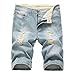 Produktbild KERULA Jeans Herren Männer Sommer Kurze Hommes Jean Shorts Bermuda Skate Board Harem Fashion Regular Original Straight Jeanshose Designer Hose