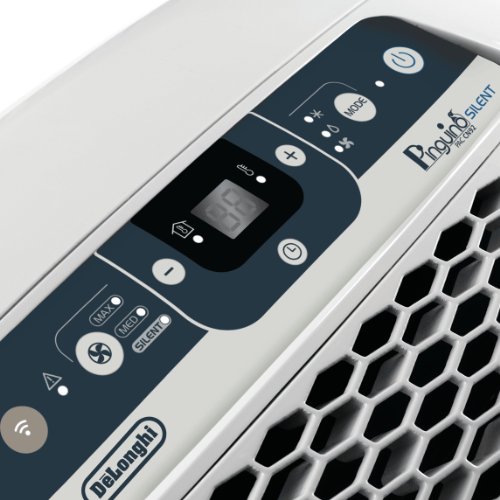 De’Longhi PAC CN92 Silent Mobiles Klimagerät (Max. Kühlleistung 2,5 kW/10.000 BTU/h, Separate Entfeuchtungsfunktion, Geeignet für Räume bis zu 90 m³) [Energieklasse EEK A] - 2