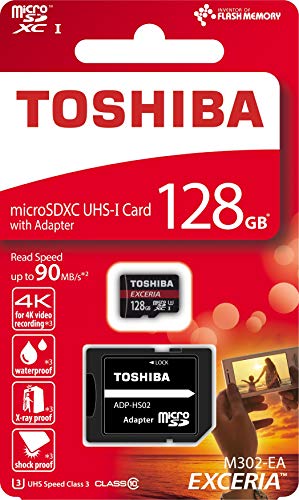 Toshiba EXCERIA M302-EA - Tarjeta de memoria MicroSDXC de 128 GB UHS-I Clase 10 color negro Toshiba EXCERIA M302-EA - Tarjeta de memoria MicroSDXC de 128 GB UHS-I Clase 10 color negro