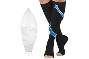 TP TOP BEAUTY Medizinische Kompressionsstrümpfe Damen & Herren 20-30 mmHg, professionelle Pflege für Knöchel, Stützstrümpfe mit Gradientenkompression für Krampfader, Durchblutungsförderung -Schwarz XXL