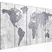 Produktbild Bilder Weltkarte World map Wandbild 150 x 60 cm Vlies - Leinwand Bild XXL Format Wandbilder Wohnzimmer Wohnung Deko Kunstdrucke Grau 5 Teilig - MADE IN GERMANY - Fertig zum Aufhängen 104356c