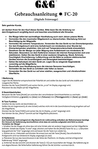 G & G Digitale Präzisionswaage 0,001 g/20 g - 8
