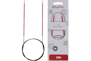 KNITPRO KNIT PRO 80 cm x 2.5 mm Aluminium fixe aiguilles à tricoter circulaires-Zing-Rouge