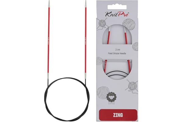 KNIT PRO 80 cm x 2.5 mm Aluminium fixe aiguilles à tricoter circulaires-Zing-Rouge