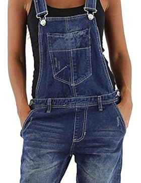 Damen Jeans Hose Baggy Boyfriend Latzhose Latzjeans Jumpsuit Overall Hüftjeans