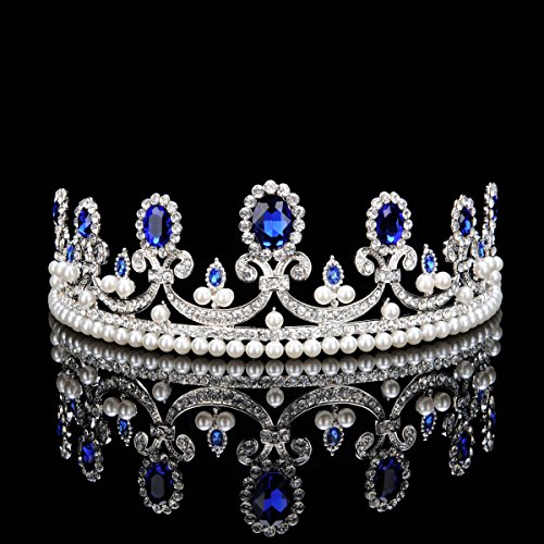 Remedios Kristall Perle Stirnband Diadem Hochzeit Krone Tiara Brautschmuck mit Strass