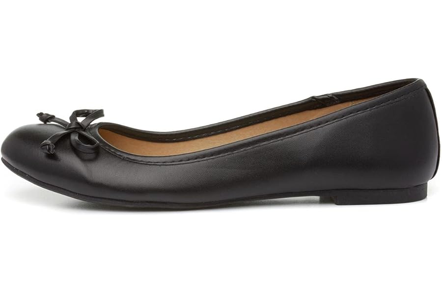 Lilley Womens Black Bow Ballerina Slip On Shoe
