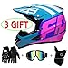 Price comparison product image Adults Helmet (Include Masks, Goggles, Gloves) for Racing Off-road ATV Lightweight,Blue,XL