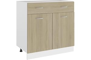 vidaXL Kitchen Cabinet Home Kitchen Equipment Indoor Furniture Appliance Tool Storage Shelf Organiser Morden Cupboard Sonoma Oak Chipboard